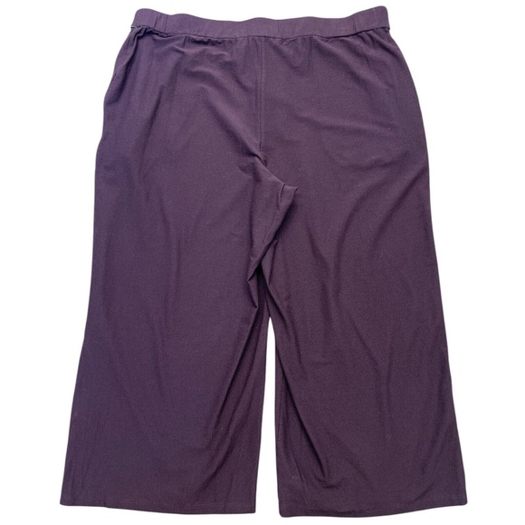 Eileen Fisher Pants Women 18P Burgundy Crop Lightweight Washable Stretch Crepe - Picture 2 of 11